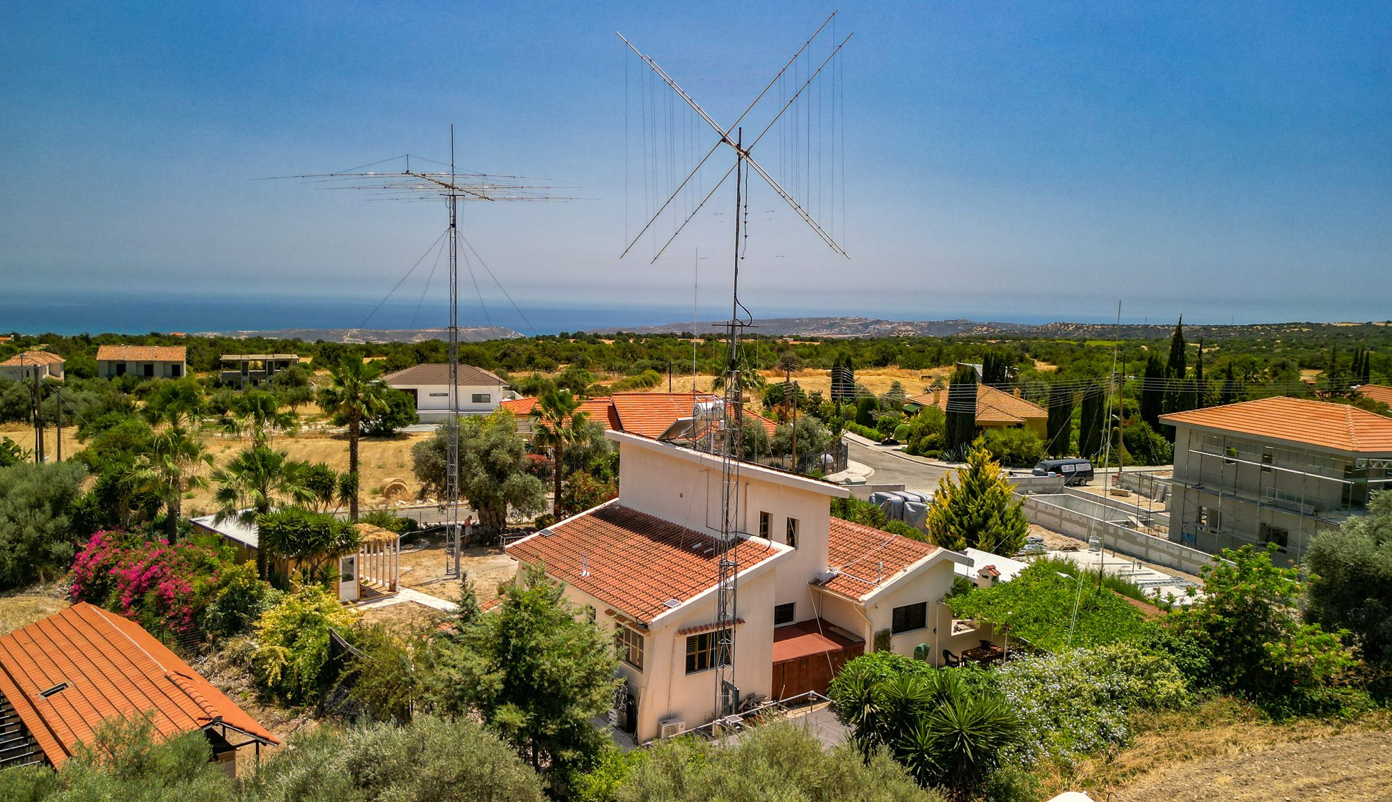 Antennas and shack from above